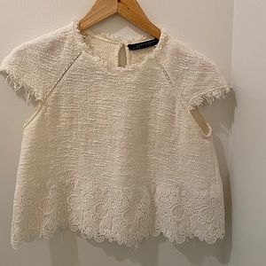 Zara white crop top